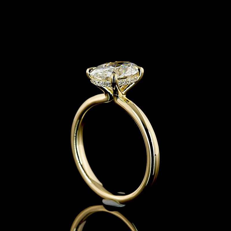 2ct Oval Diamond Hidden Halo Engagement Ring
