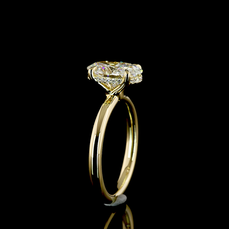 2ct Oval Diamond Hidden Halo Engagement Ring