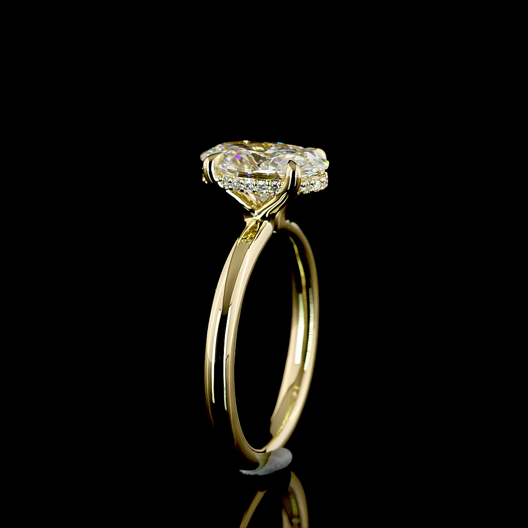 2ct Oval Diamond Hidden Halo Engagement Ring