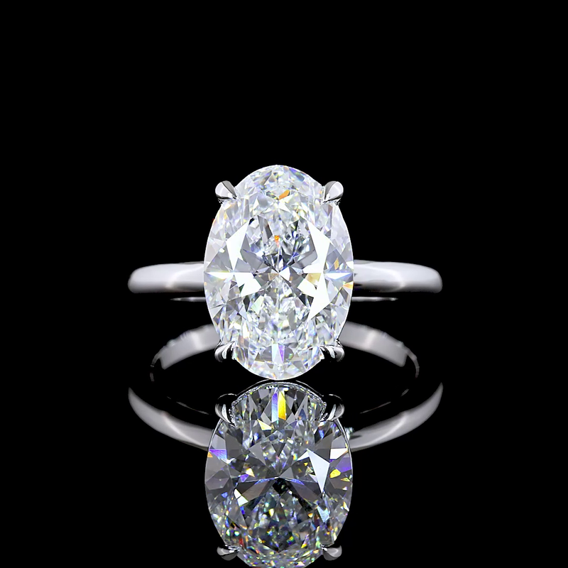 4ct Oval Diamond Solitaire Engagement Ring