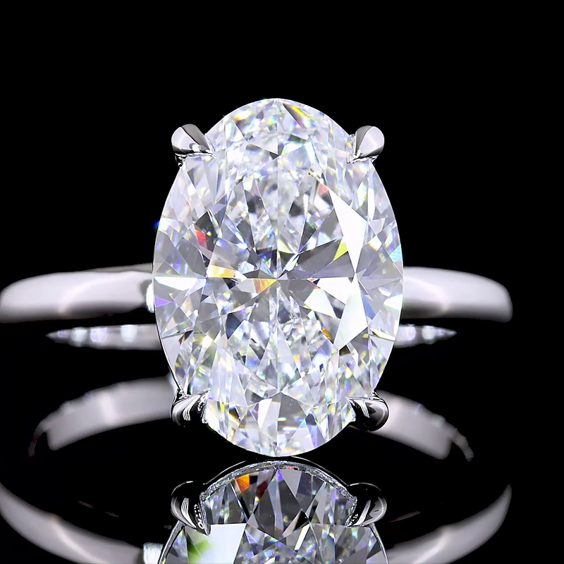 4ct Oval Diamond Solitaire Engagement Ring