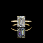 3ct Emerald Diamond Solitaire Engagement Ring