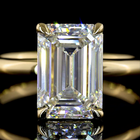 3ct Emerald Diamond Solitaire Engagement Ring