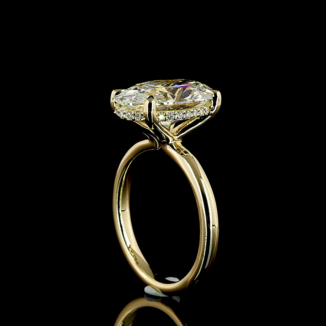 5ct Oval Diamond Hidden Halo Engagement Ring
