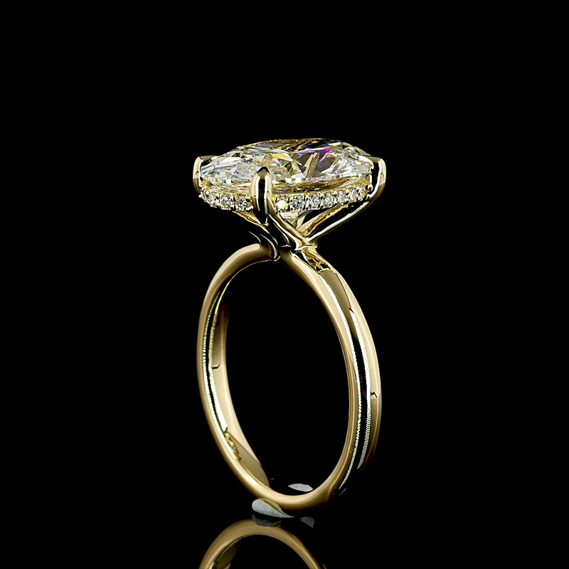 5ct Oval Diamond Hidden Halo Engagement Ring