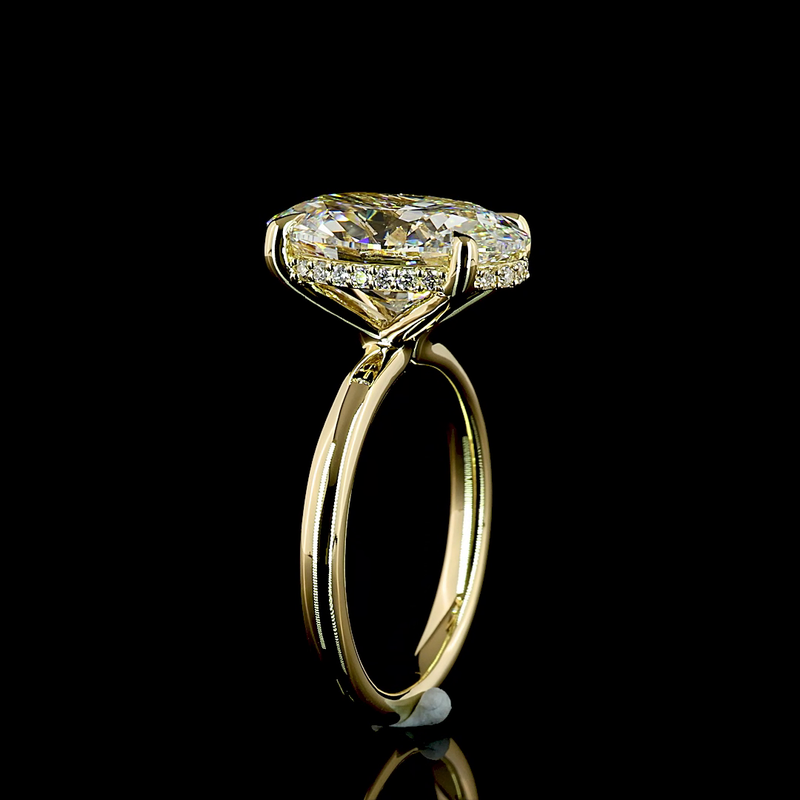 5ct Oval Diamond Hidden Halo Engagement Ring
