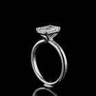 2ct Emerald Diamond Solitaire Engagement Ring