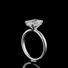 2ct Emerald Diamond Hidden Halo Engagement Ring