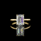 3ct Emerald Diamond Hidden Halo Engagement Ring