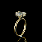 3ct Emerald Diamond Hidden Halo Engagement Ring