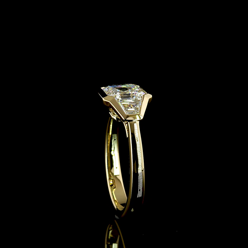 2ct Asscher Diamond 3-Stone Engagement Ring