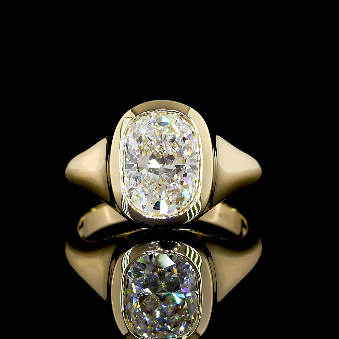 3ct Cushion Brilliant Diamond Solitaire Engagement Ring