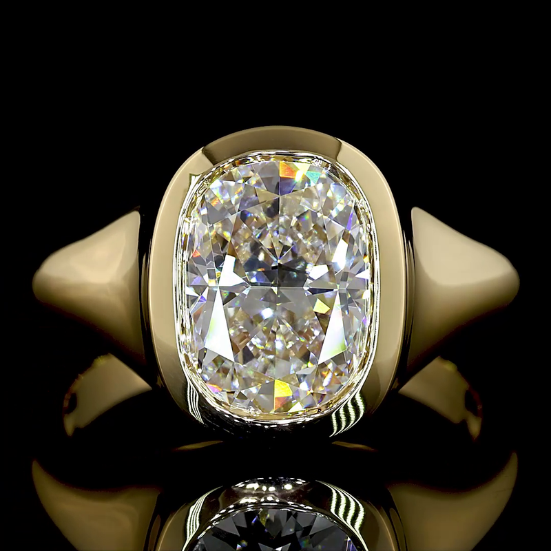3ct Cushion Brilliant Diamond Solitaire Engagement Ring