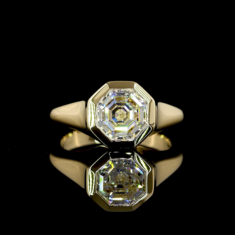 2ct Octagon Diamond Solitaire Engagement Ring