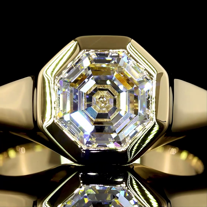 2ct Octagon Diamond Solitaire Engagement Ring