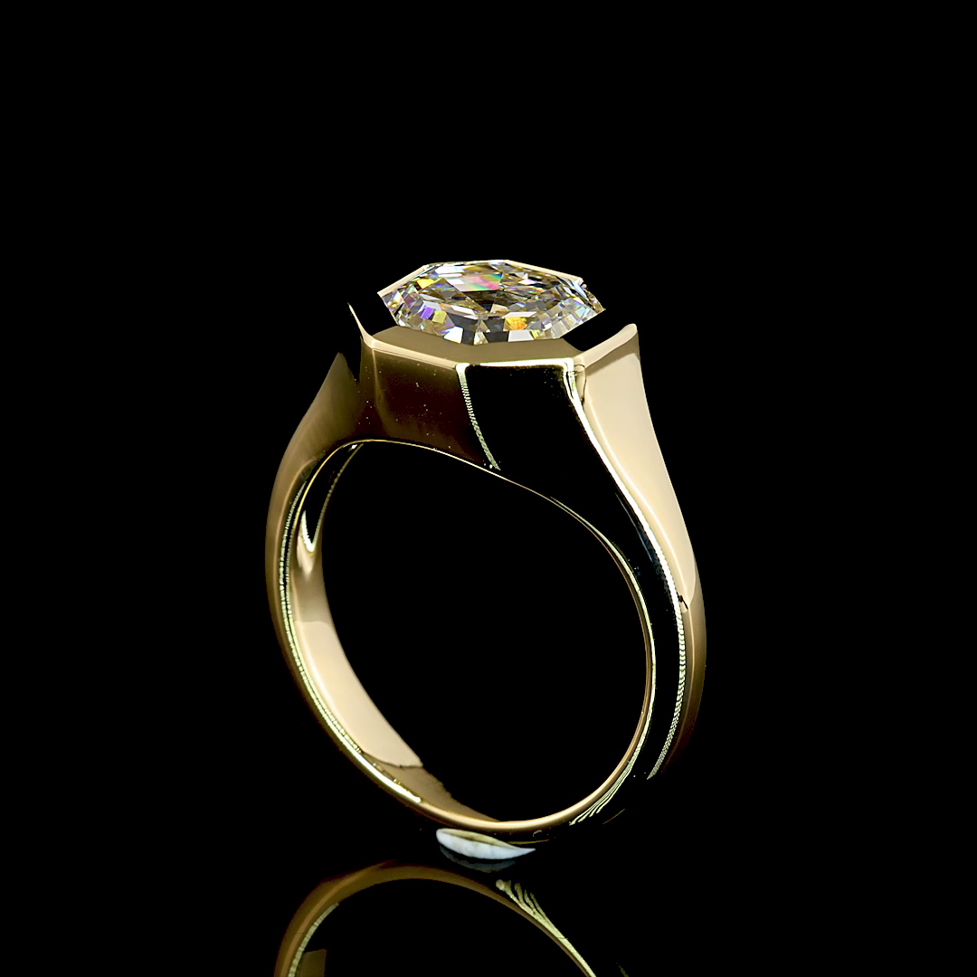 2ct Octagon Diamond Solitaire Engagement Ring