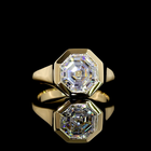 3ct Octagon Diamond Solitaire Engagement Ring