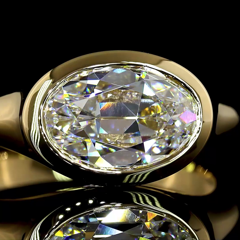 2ct Antique Oval Diamond Solitaire Engagement Ring