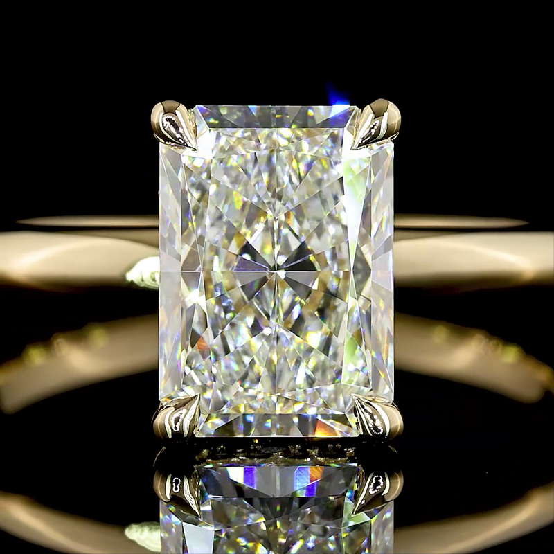 2ct Radiant Diamond Hidden Halo Engagement Ring