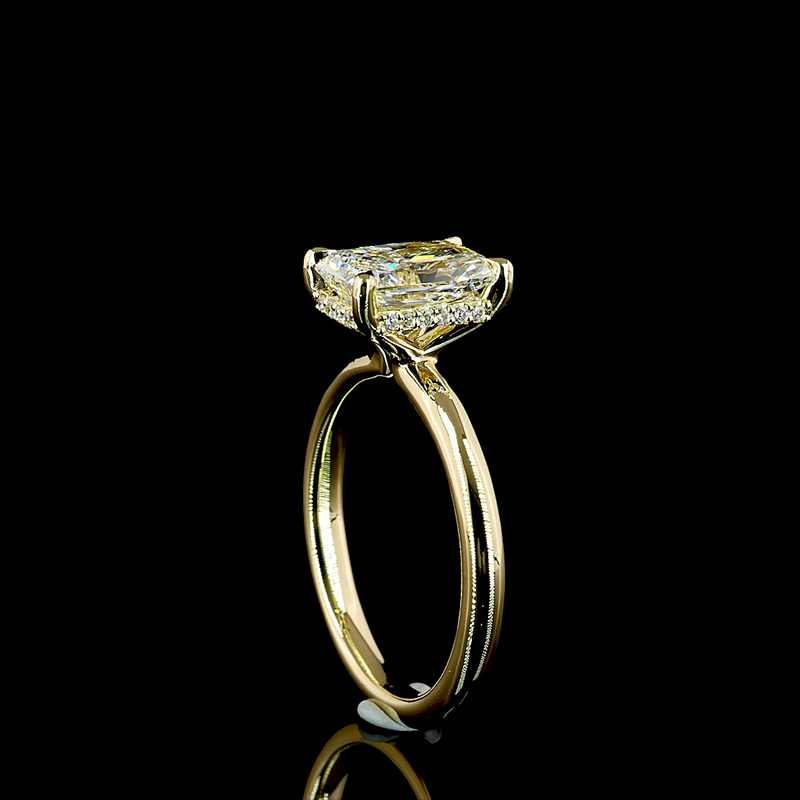 2ct Radiant Diamond Hidden Halo Engagement Ring