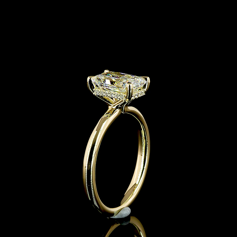 2ct Radiant Diamond Hidden Halo Engagement Ring