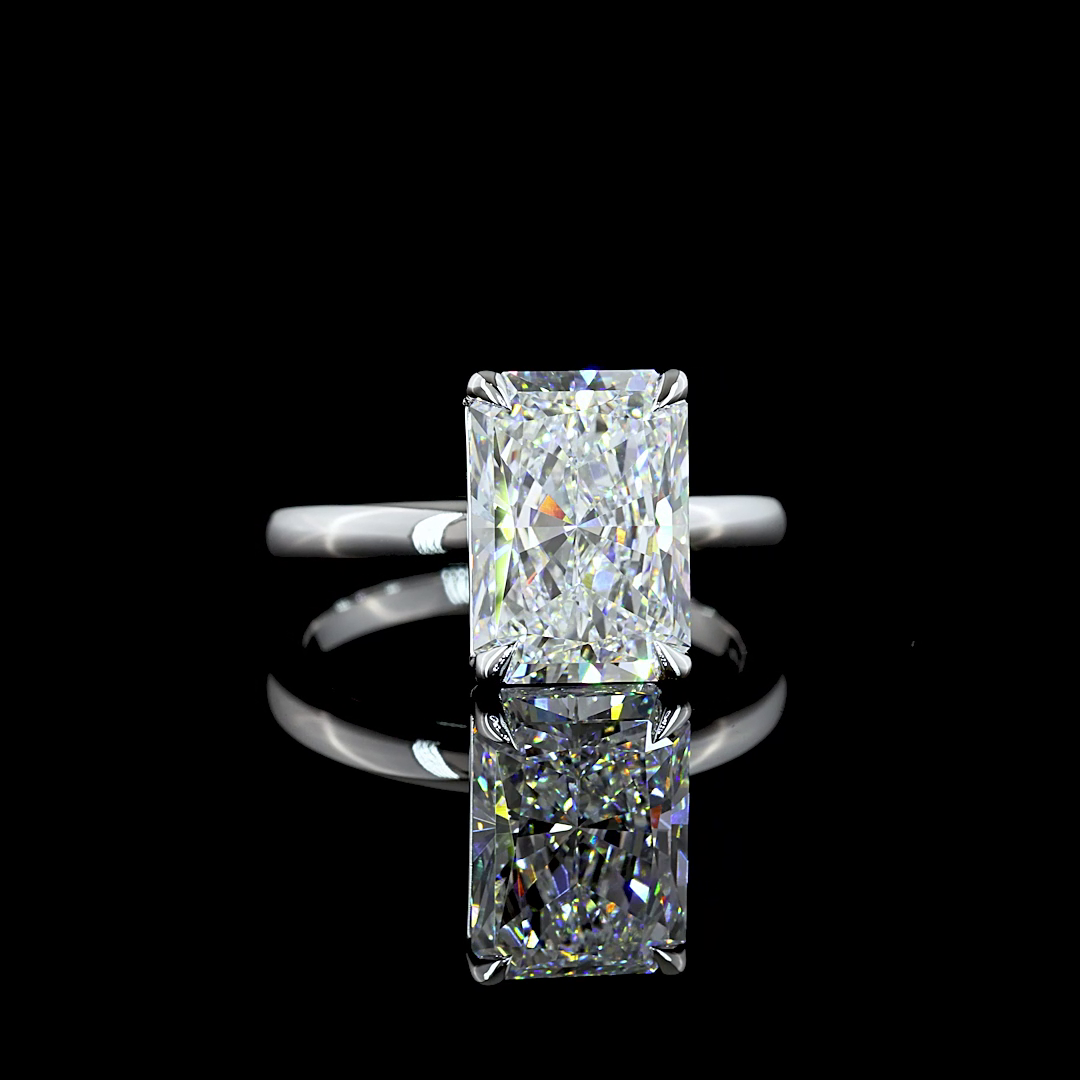 4ct Radiant Diamond Solitaire Engagement Ring