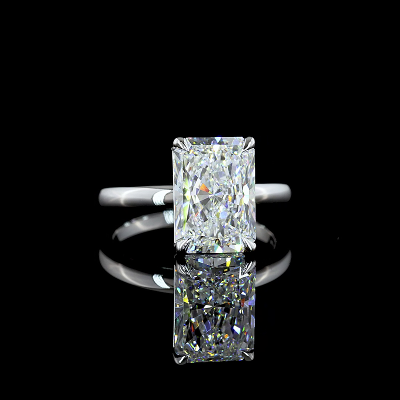 4ct Radiant Diamond Solitaire Engagement Ring