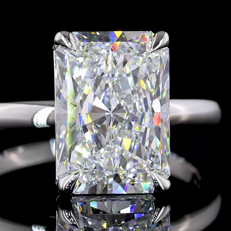 4ct Radiant Diamond Solitaire Engagement Ring