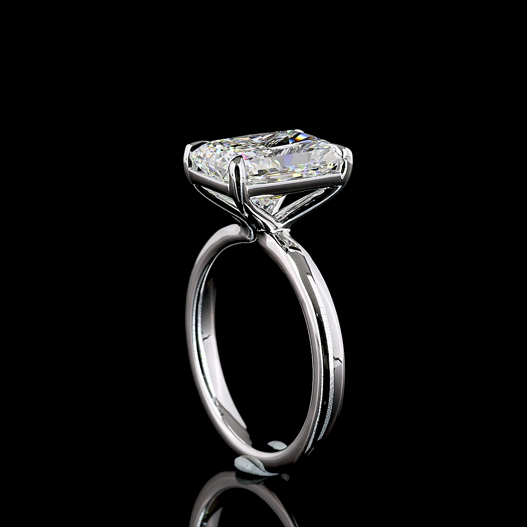 4ct Radiant Diamond Solitaire Engagement Ring