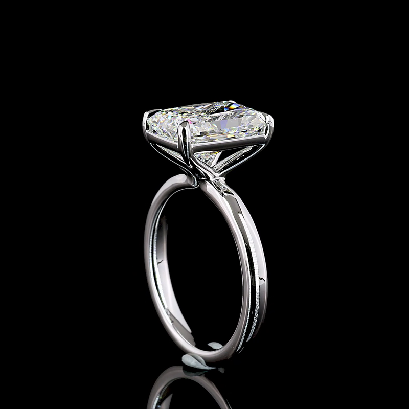 4ct Radiant Diamond Solitaire Engagement Ring