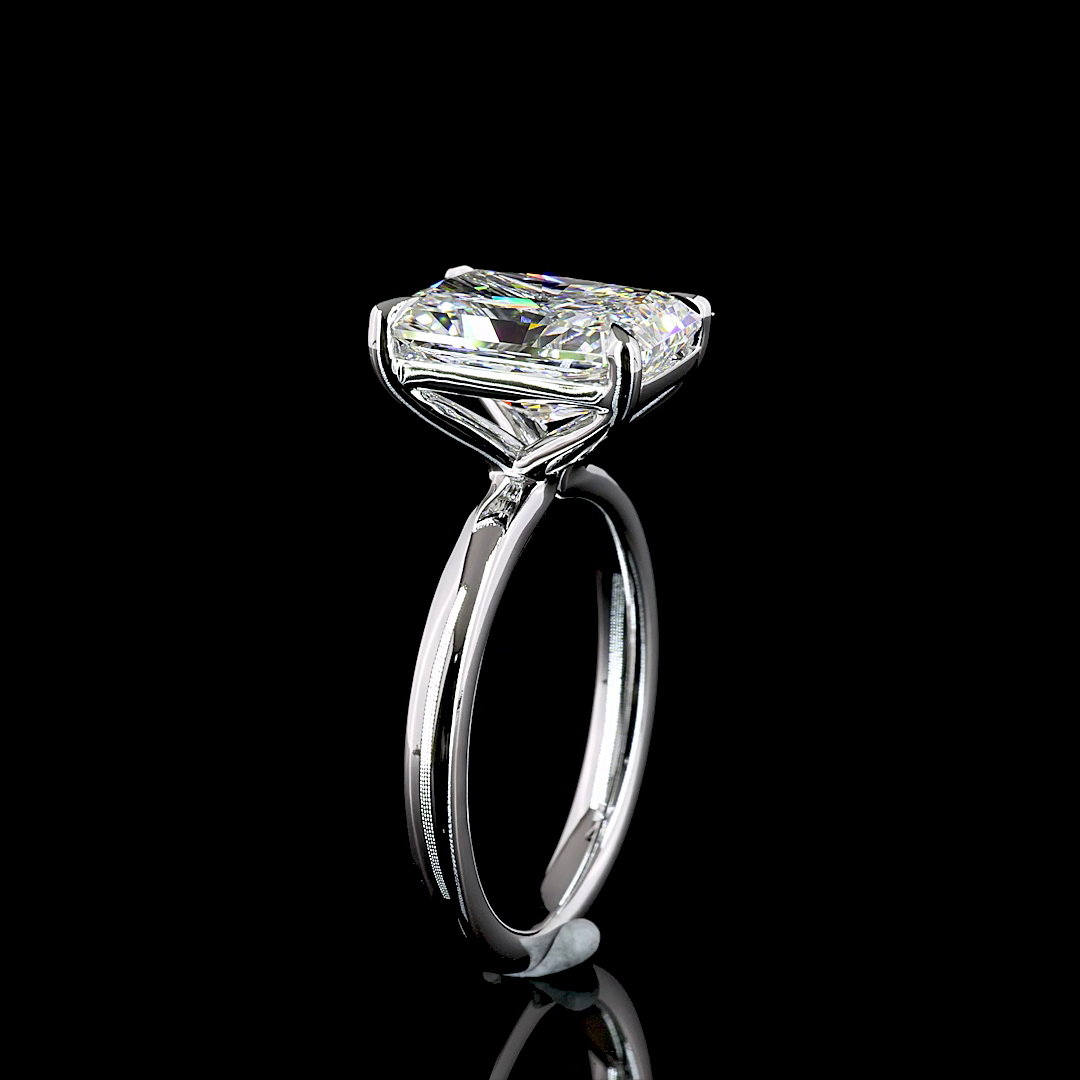 4ct Radiant Diamond Solitaire Engagement Ring