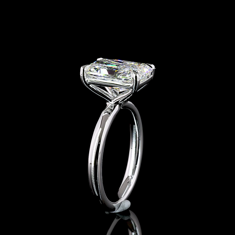4ct Radiant Diamond Solitaire Engagement Ring