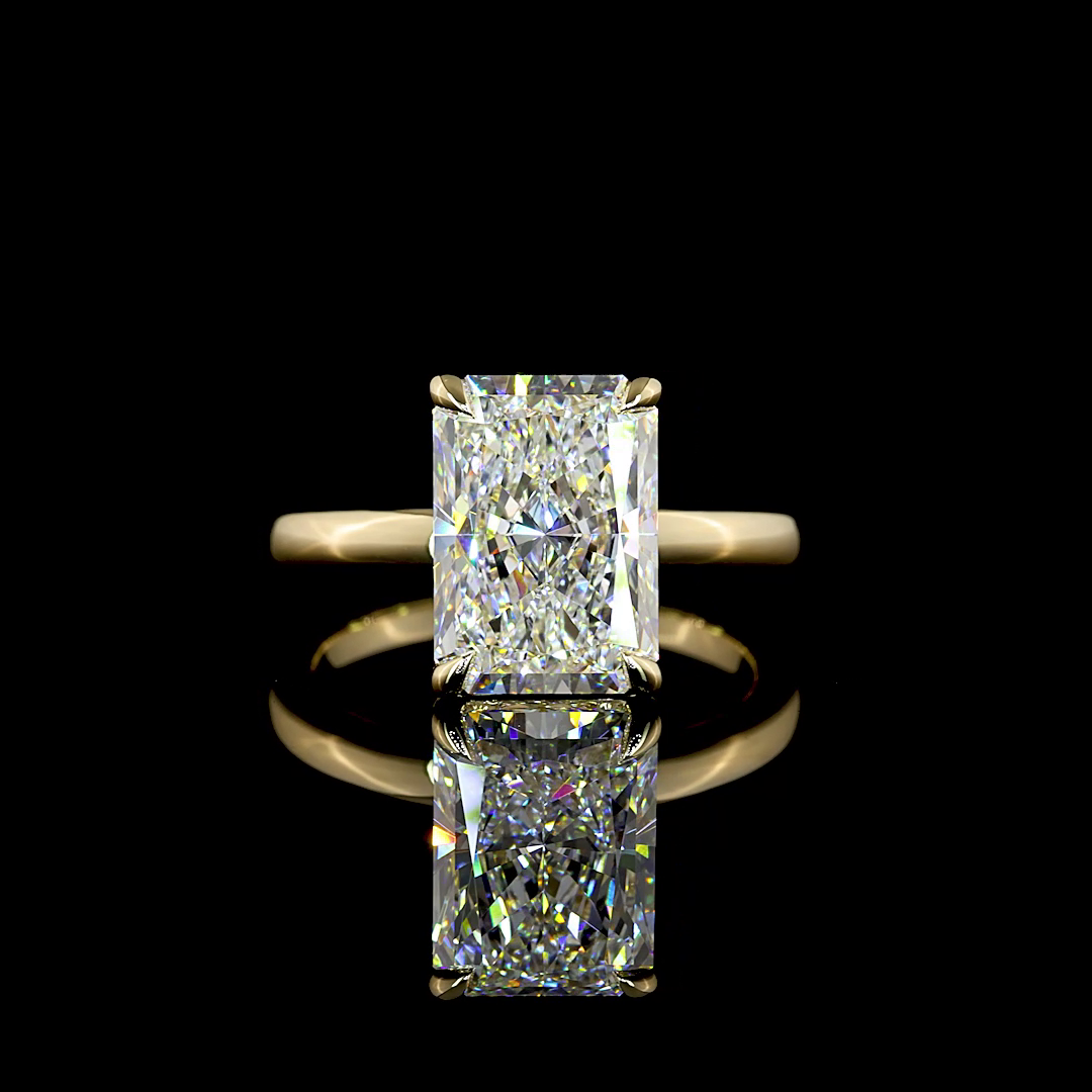 4ct Radiant Diamond Solitaire Engagement Ring