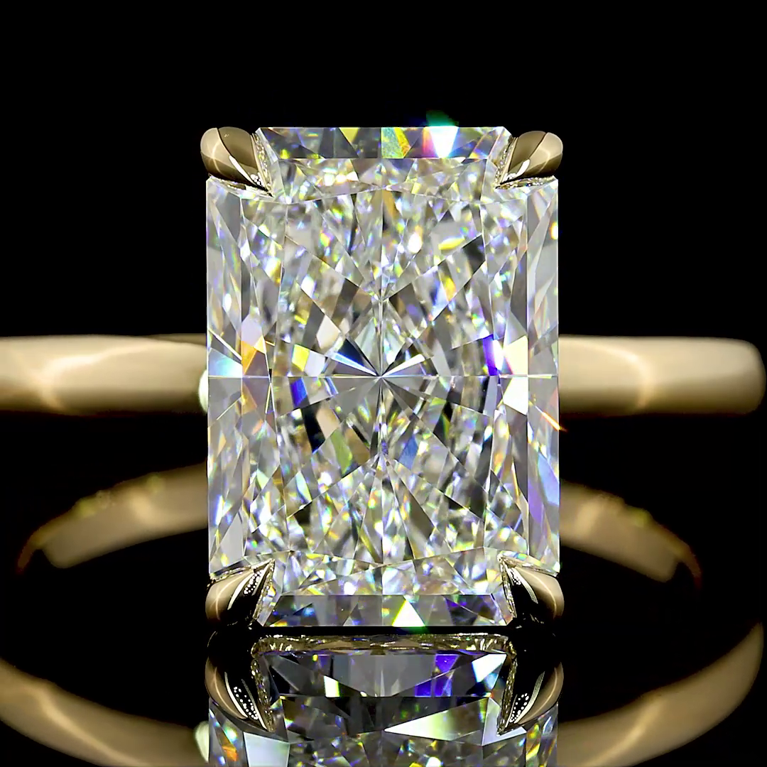 4ct Radiant Diamond Solitaire Engagement Ring