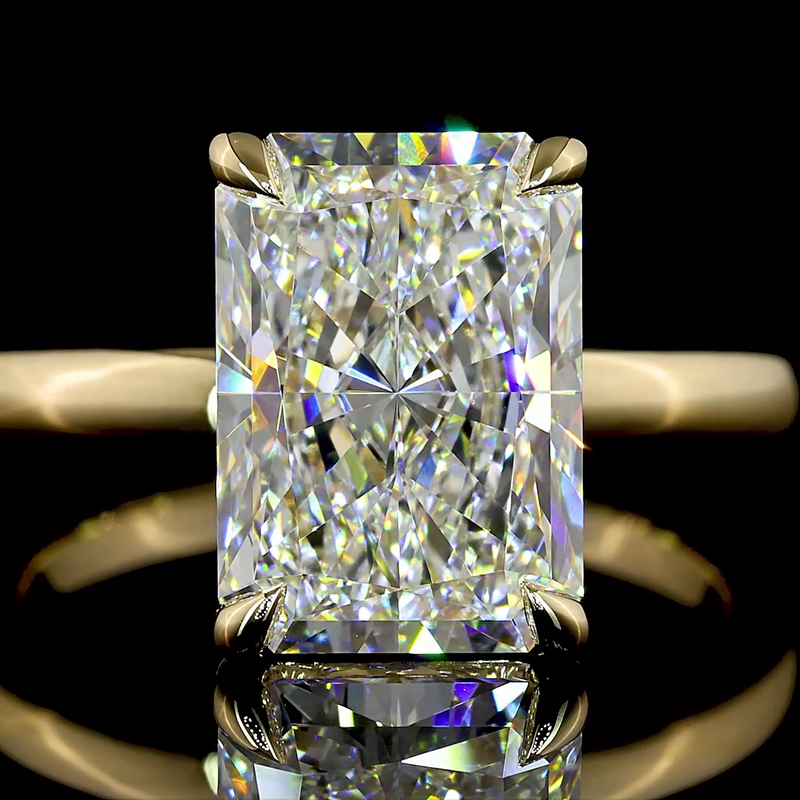 4ct Radiant Diamond Solitaire Engagement Ring