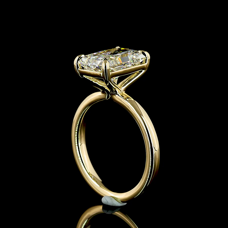 4ct Radiant Diamond Solitaire Engagement Ring