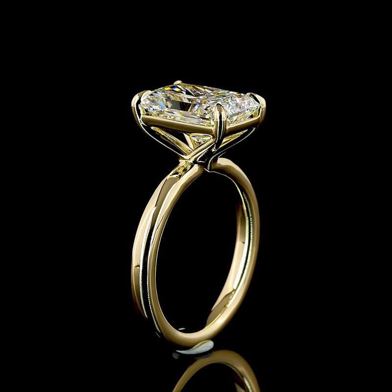 4ct Radiant Diamond Solitaire Engagement Ring