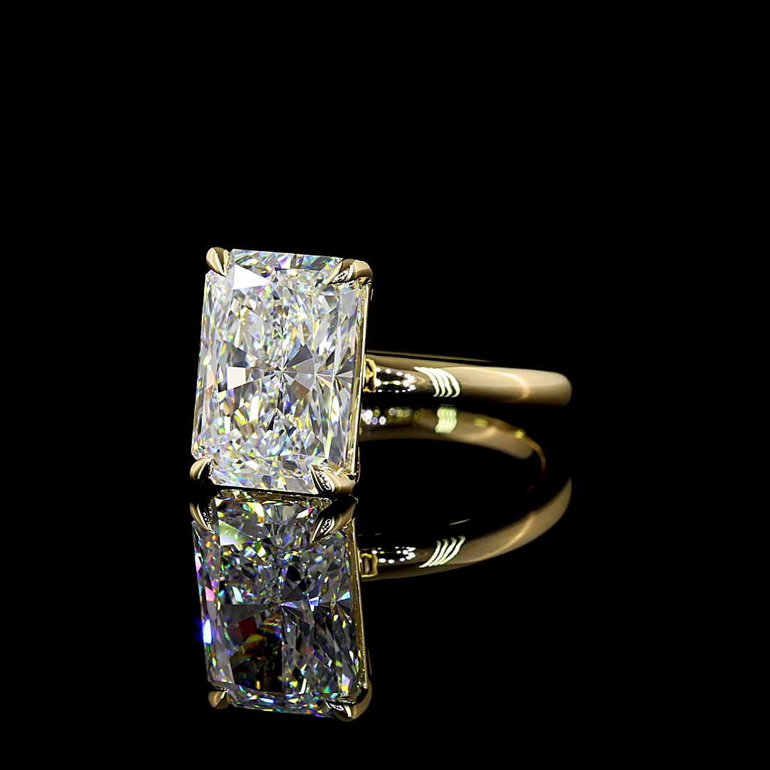 5ct Radiant Diamond Solitaire Engagement Ring