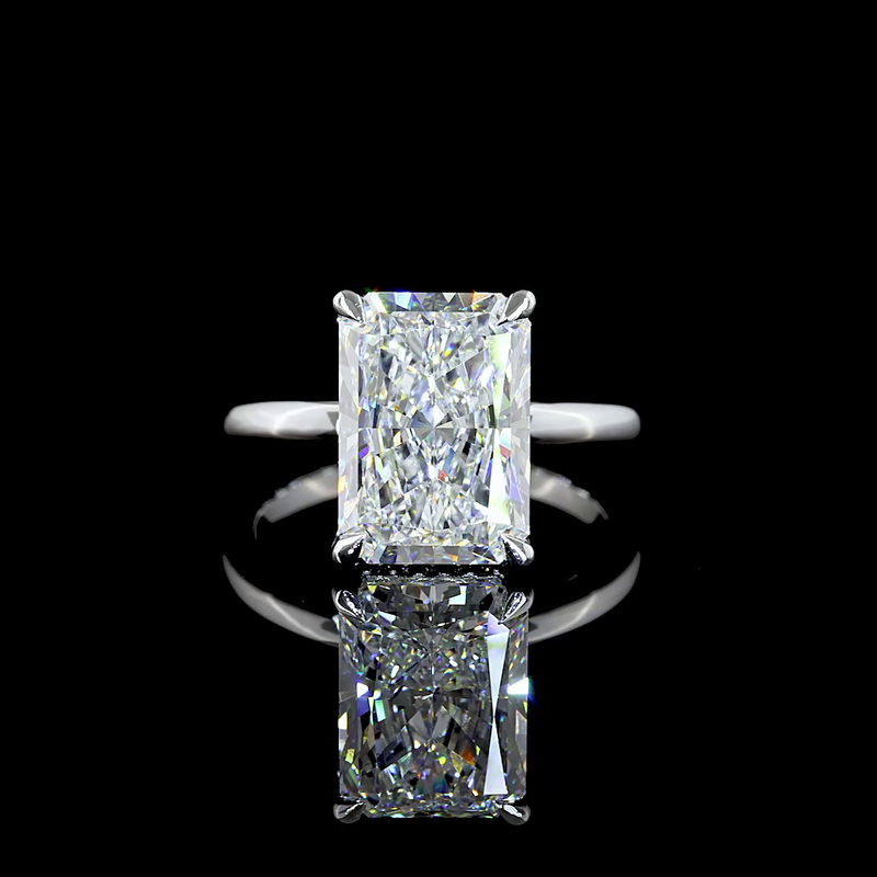 5ct Radiant Diamond Hidden Halo Engagement Ring