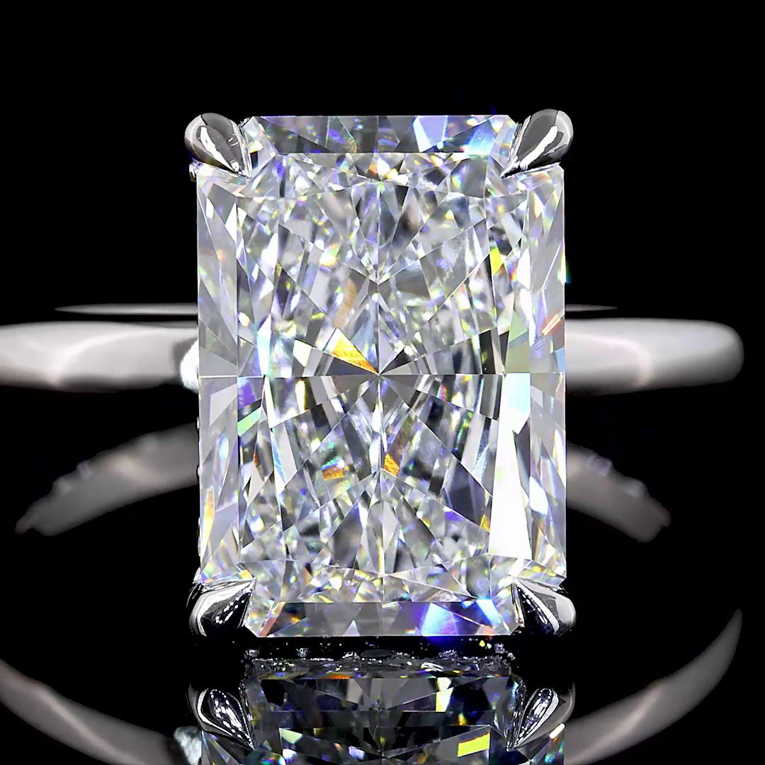 5ct Radiant Diamond Hidden Halo Engagement Ring