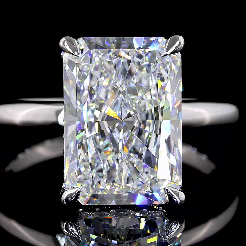 5ct Radiant Diamond Hidden Halo Engagement Ring