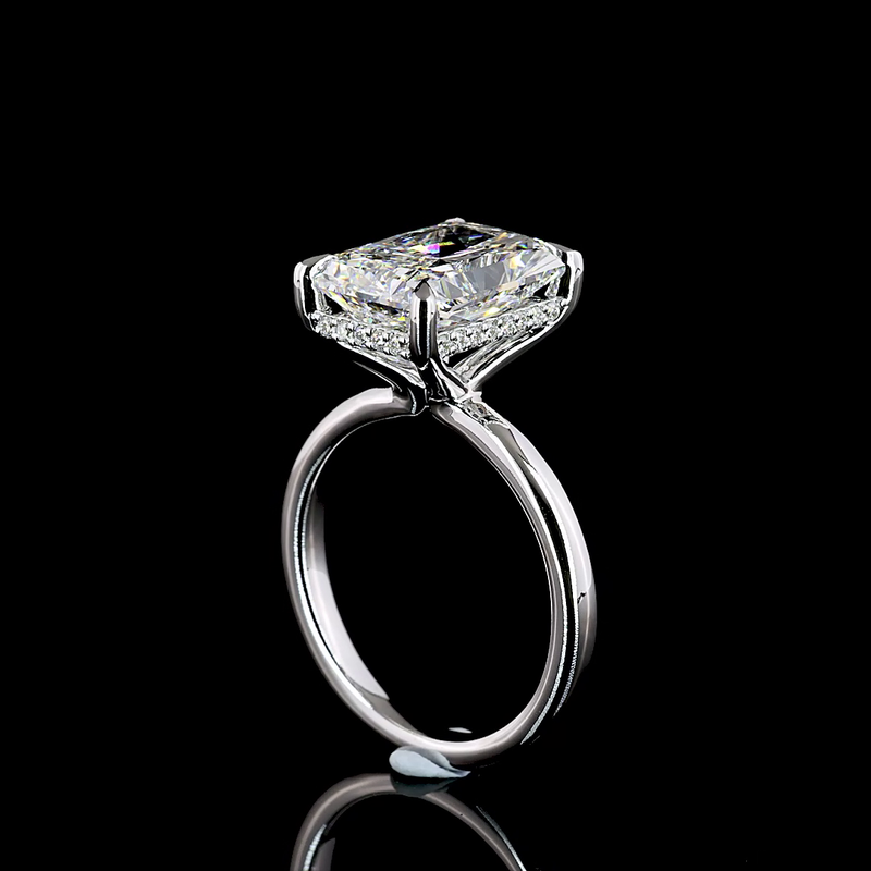 5ct Radiant Diamond Hidden Halo Engagement Ring