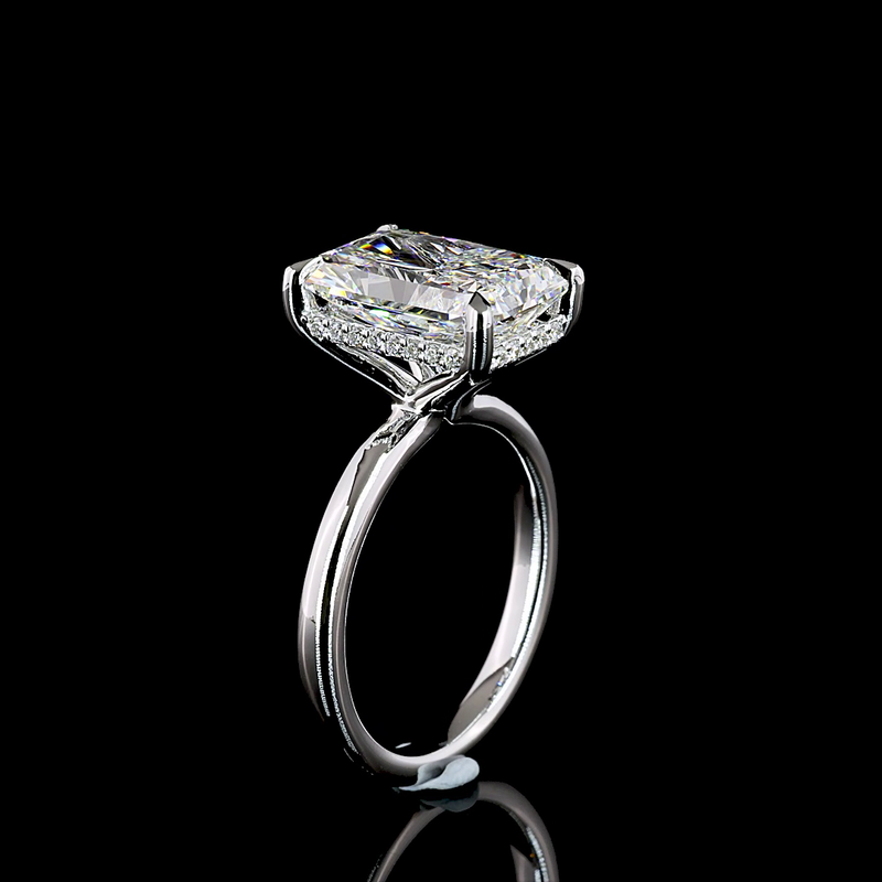 5ct Radiant Diamond Hidden Halo Engagement Ring
