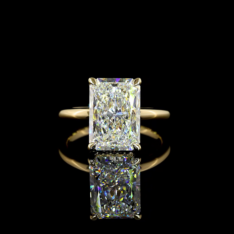 5ct Radiant Diamond Hidden Halo Engagement Ring