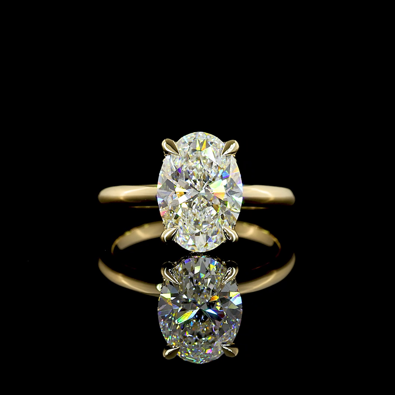 3ct Oval Diamond Hidden Halo Engagement Ring