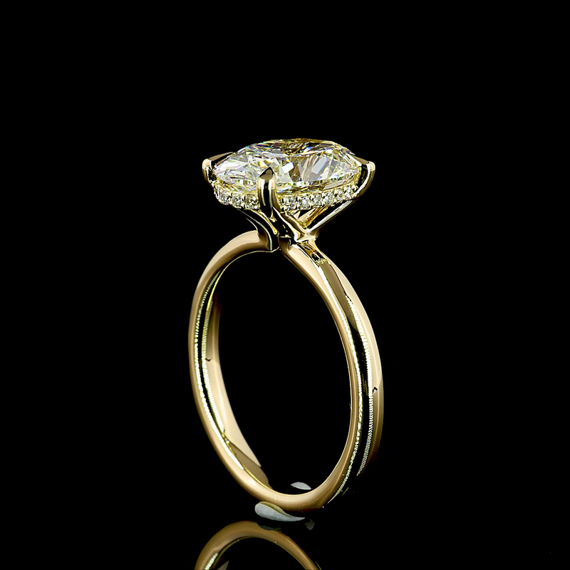 3ct Oval Diamond Hidden Halo Engagement Ring