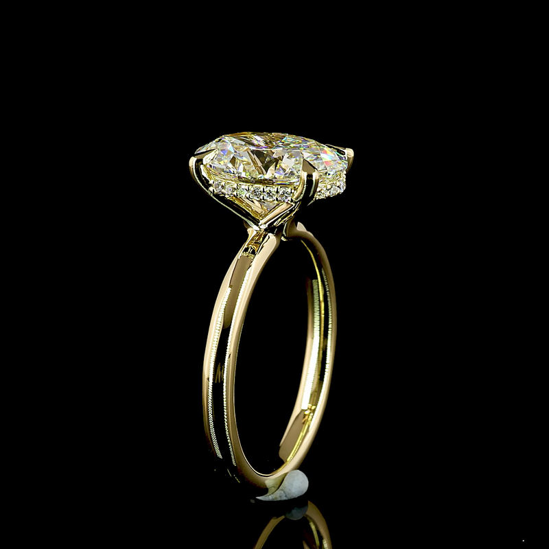 3ct Oval Diamond Hidden Halo Engagement Ring