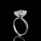 5ct Emerald Diamond Hidden Halo Engagement Ring