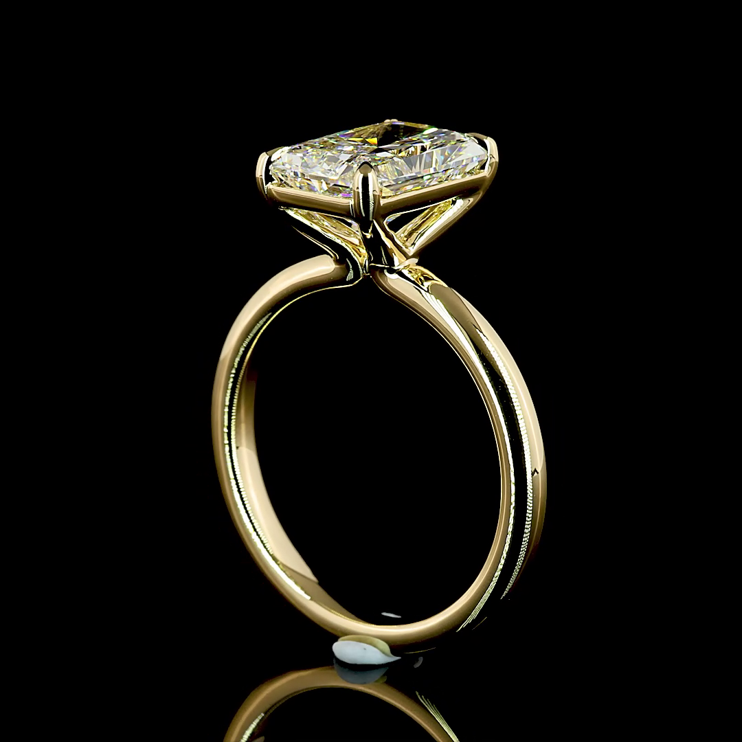 3ct Radiant Diamond Solitaire Engagement Ring