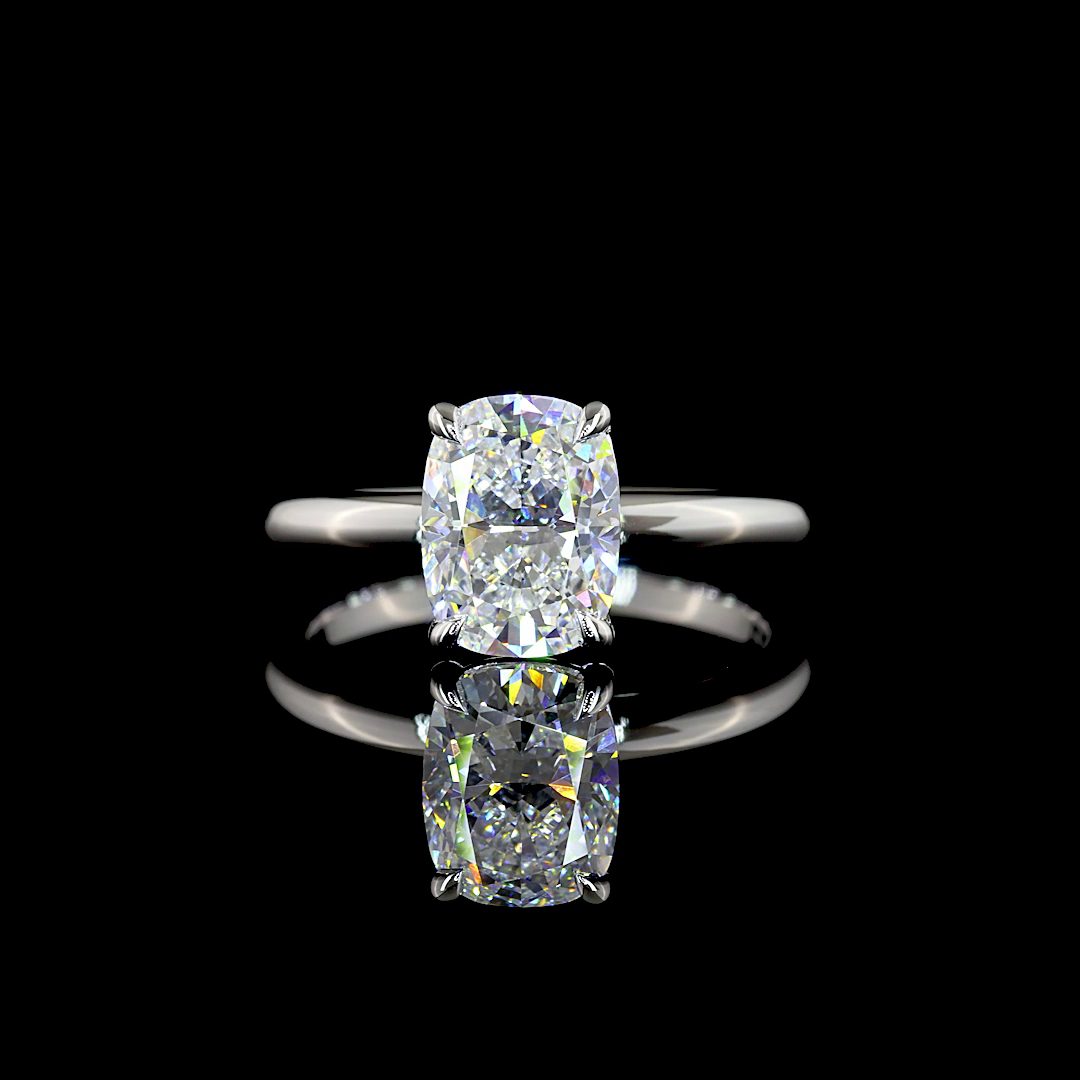 2ct Cushion Diamond Solitaire Engagement Ring
